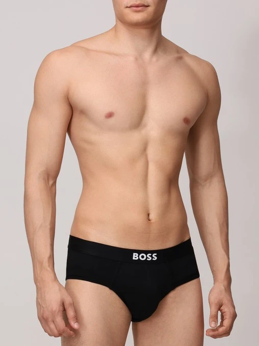 Набор из трех хлопковых трусов-брифов BOSS