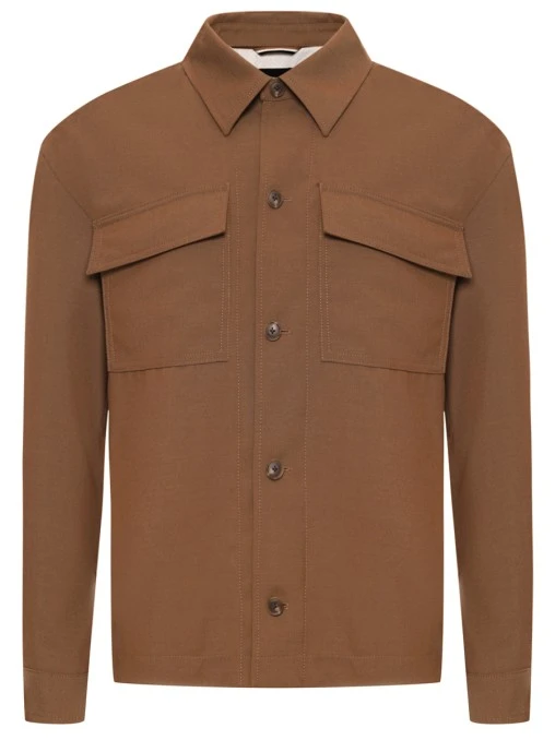 Рубашка Regular Fit шерстяная BOSS