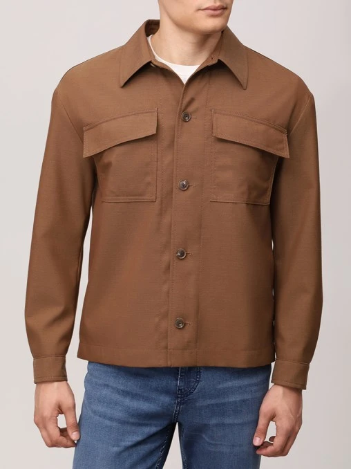 Рубашка Regular Fit шерстяная BOSS
