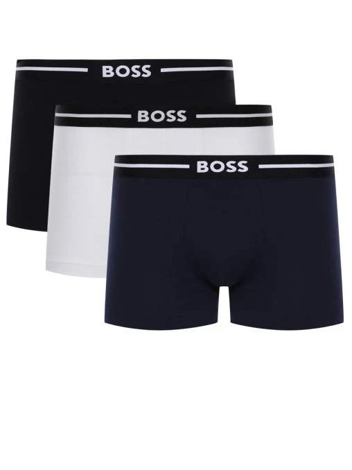 Набор из трех хлопковых трусов-боксеров BOSS