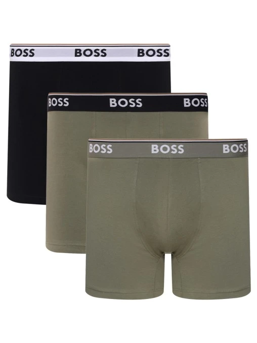 Набор из трех хлопковых трусов-боксеров BOSS