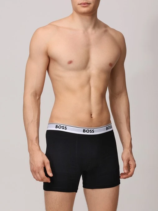 Набор из трех хлопковых трусов-боксеров BOSS