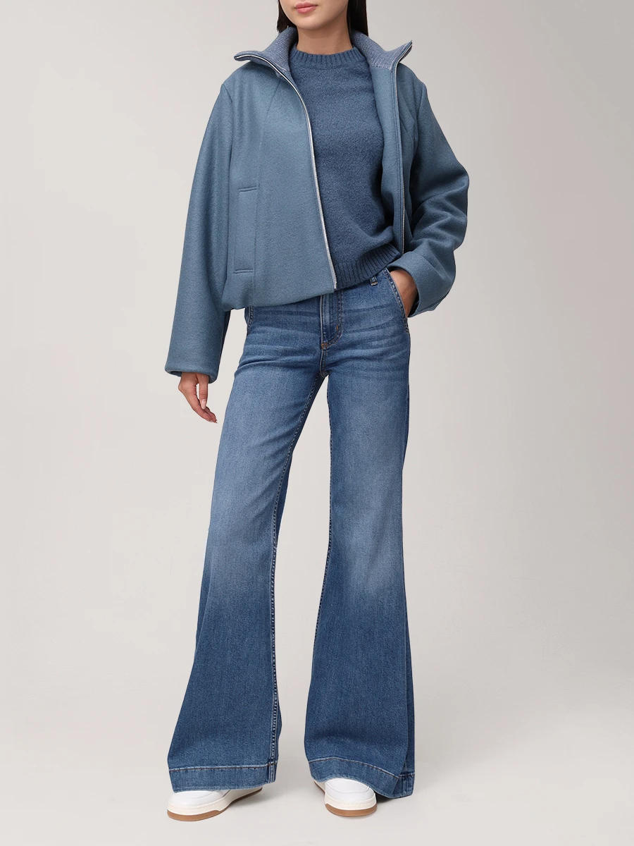 Джинсы-клеш хлопковые