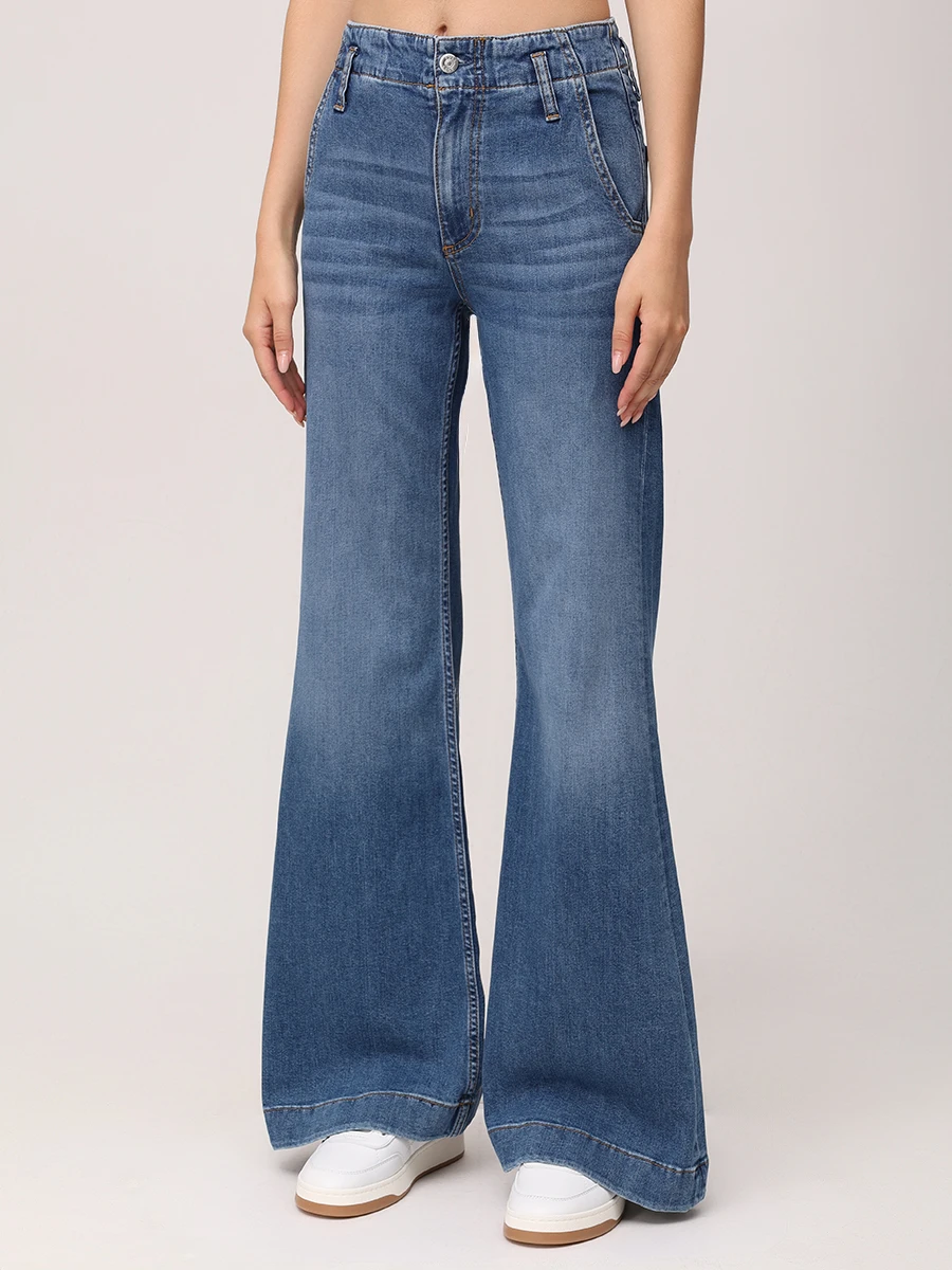 Джинсы-клеш хлопковые