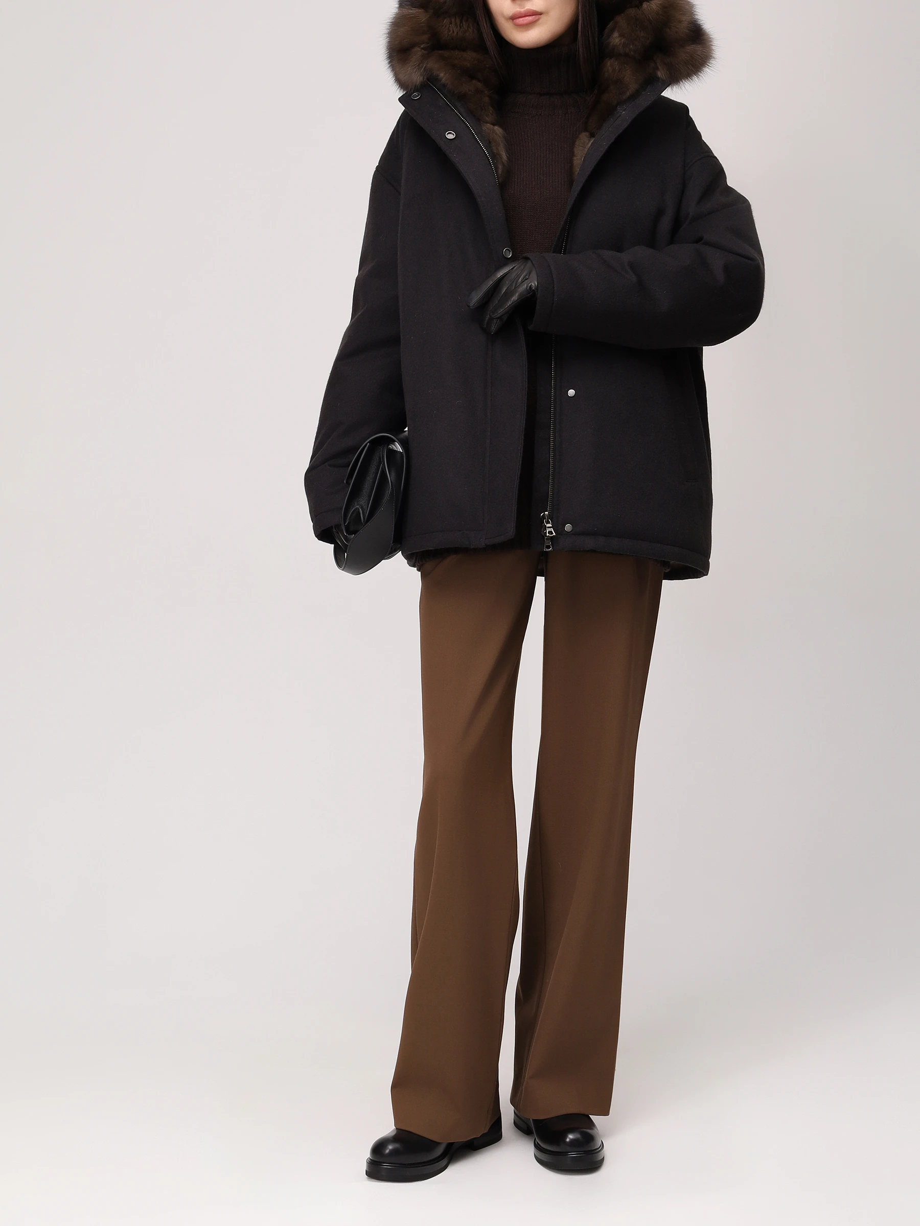 Парка с подкладом из мехом соболя