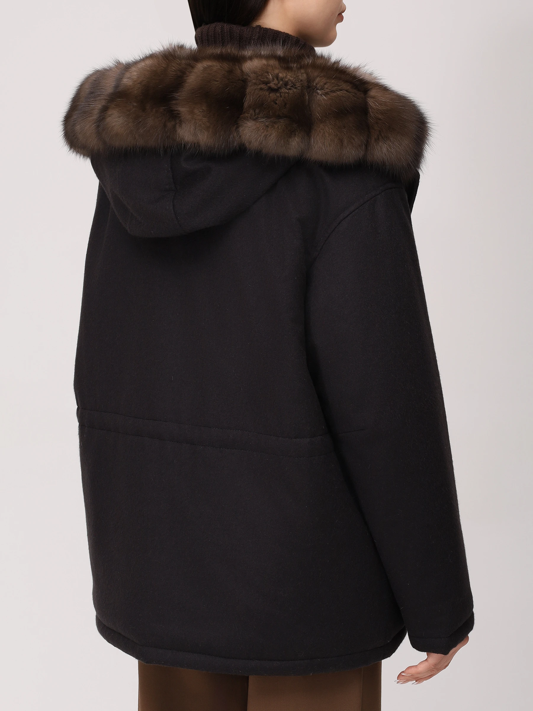 Парка с подкладом из мехом соболя