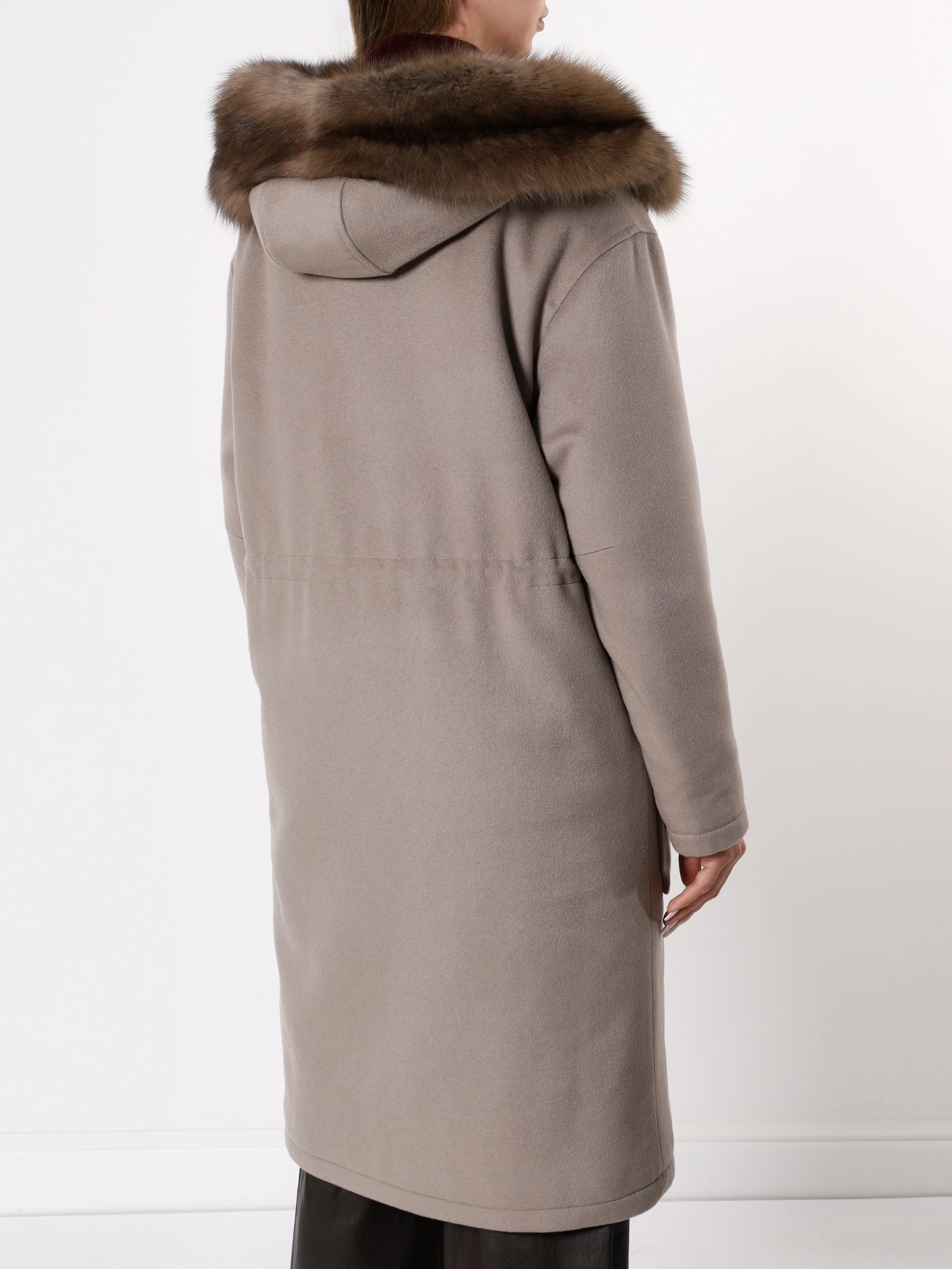 Парка кашемировая с подкладом из меха соболя
