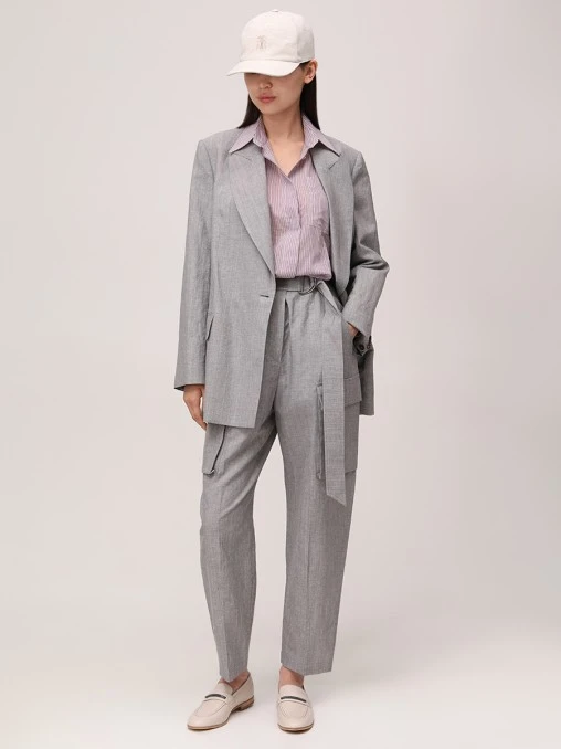 Пиджак из шерсти и льна BRUNELLO CUCINELLI