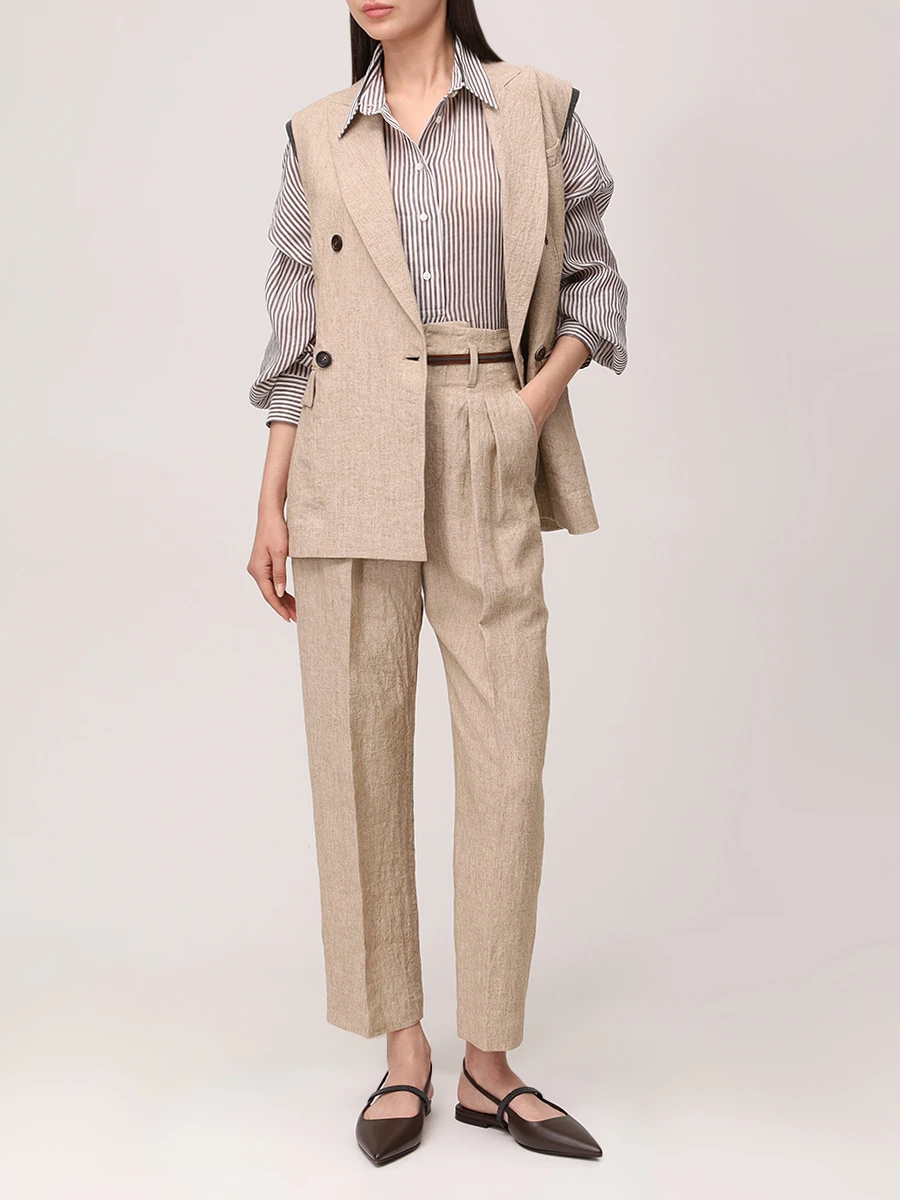 Брюки льняные