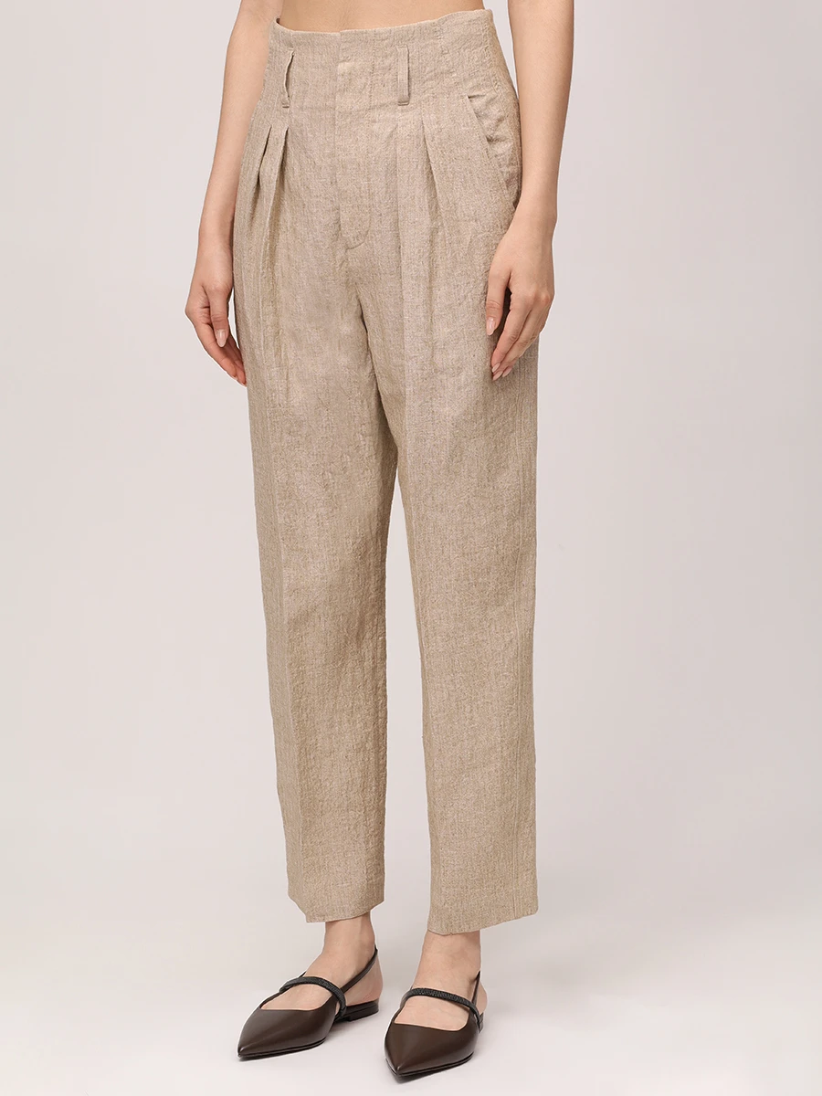 Брюки льняные