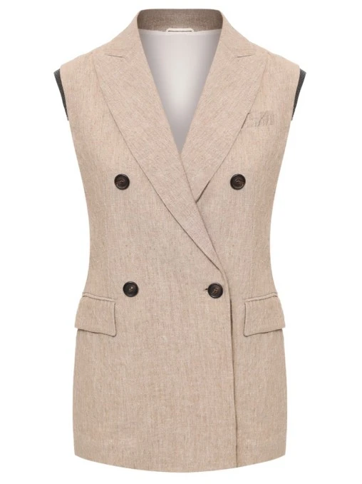 Жилет льняной BRUNELLO CUCINELLI