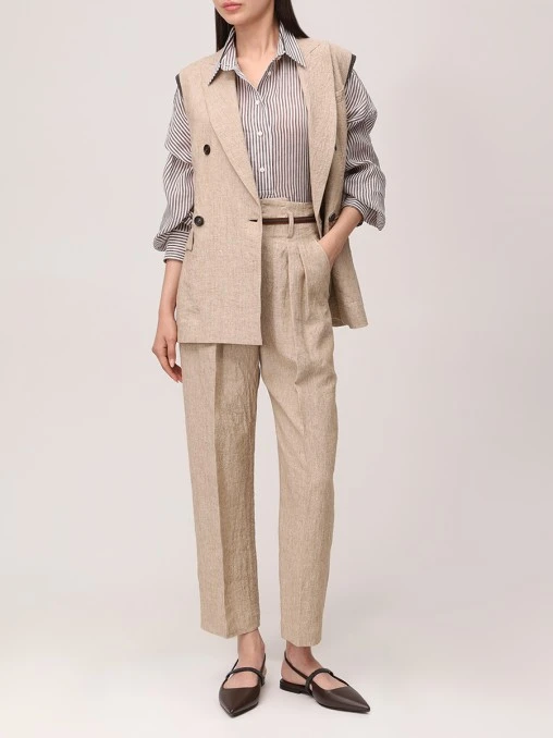 Жилет льняной BRUNELLO CUCINELLI