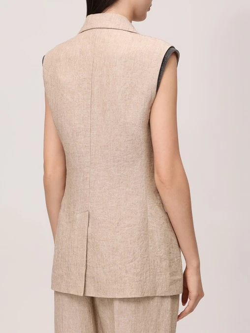 Жилет льняной BRUNELLO CUCINELLI