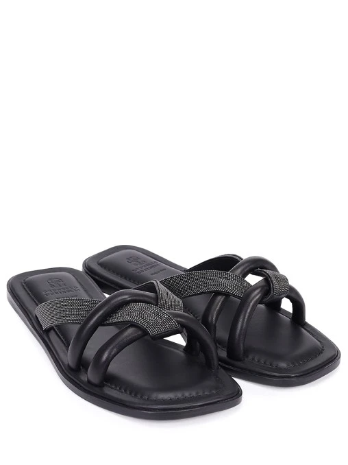 Шлепанцы кожаные BRUNELLO CUCINELLI