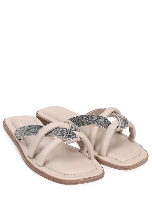 Шлепанцы кожаные BRUNELLO CUCINELLI