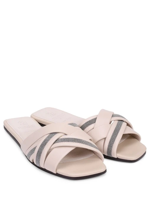 Шлепанцы кожаные BRUNELLO CUCINELLI