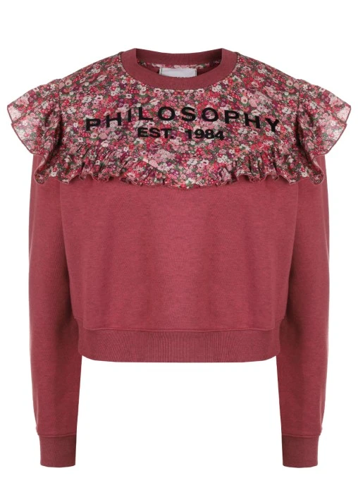 Свитшот хлопковый с принтом PHILOSOPHY DI LORENZO SERAFINI
