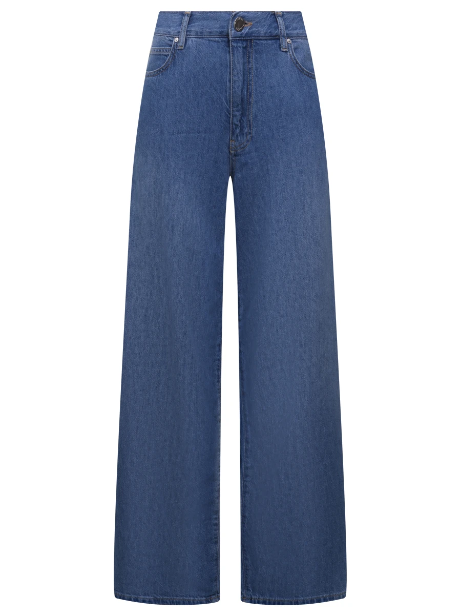 Джинсы-палаццо однотонные