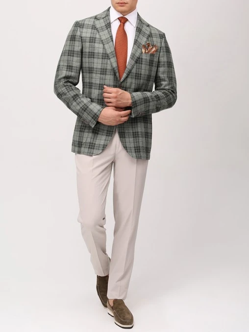 Пиджак Shaped Fit из шерсти и льна EDUARD DRESSLER R