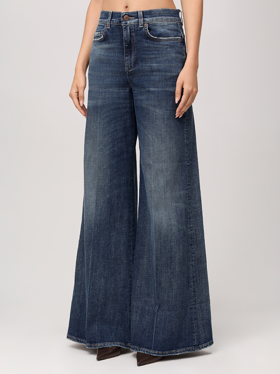 Джинсы-клеш хлопковые