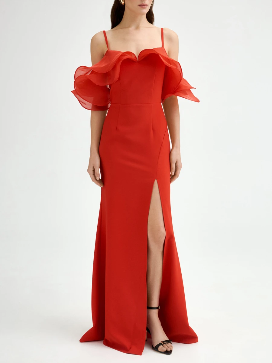 Платье однотонное