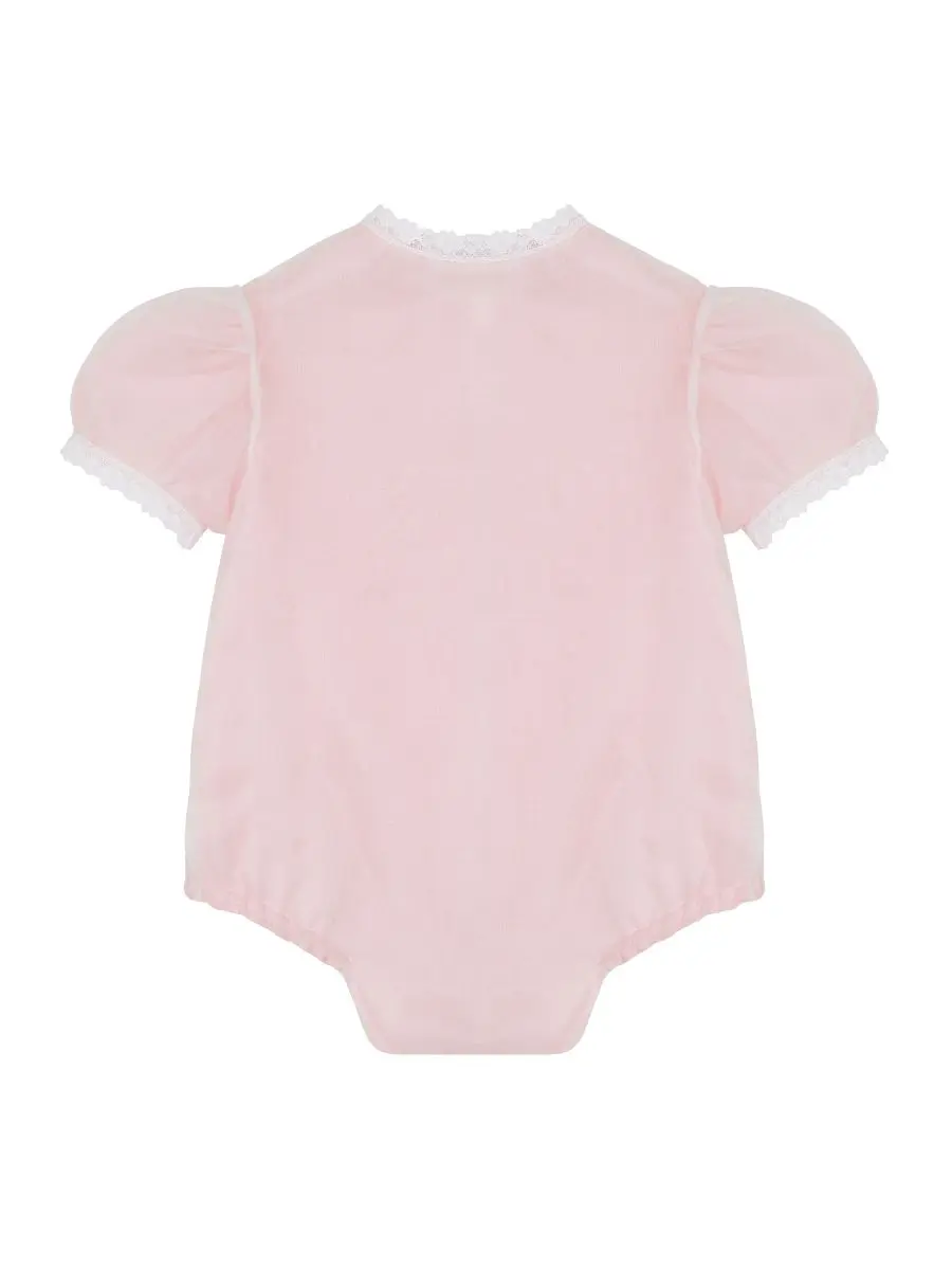 Ромпер из шелковой органзы и кружева