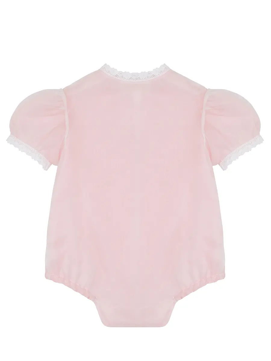 Набор на выписку для девочки из шелковой органзы и кружева