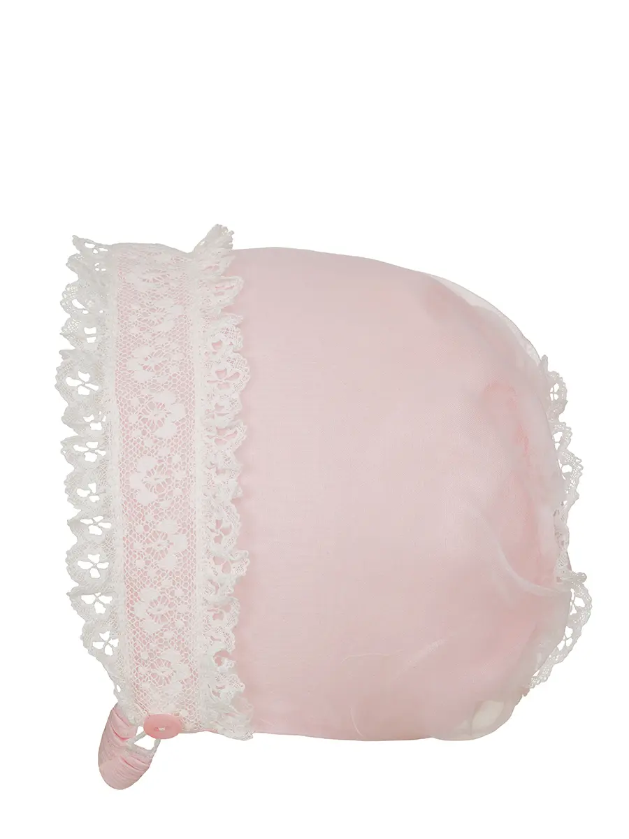 Набор на выписку для девочки из шелковой органзы и кружева