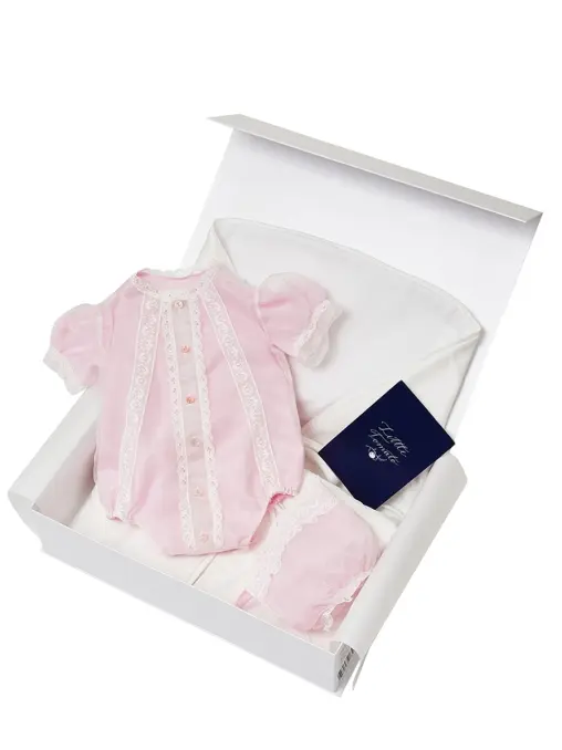 Набор на выписку для девочки из шелковой органзы и кружева LITTLE TOMATO