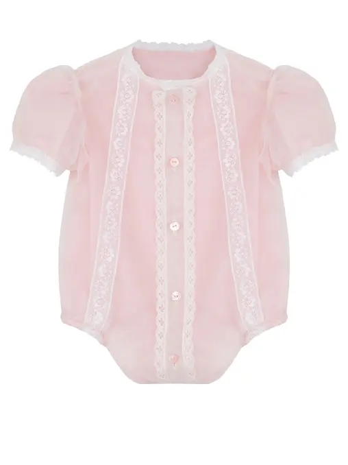 Набор на выписку для девочки из шелковой органзы и кружева LITTLE TOMATO