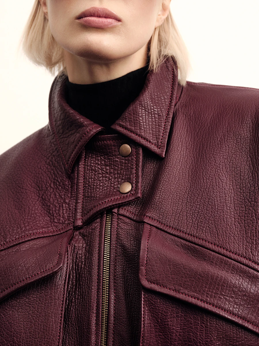 Бомбер кожаный