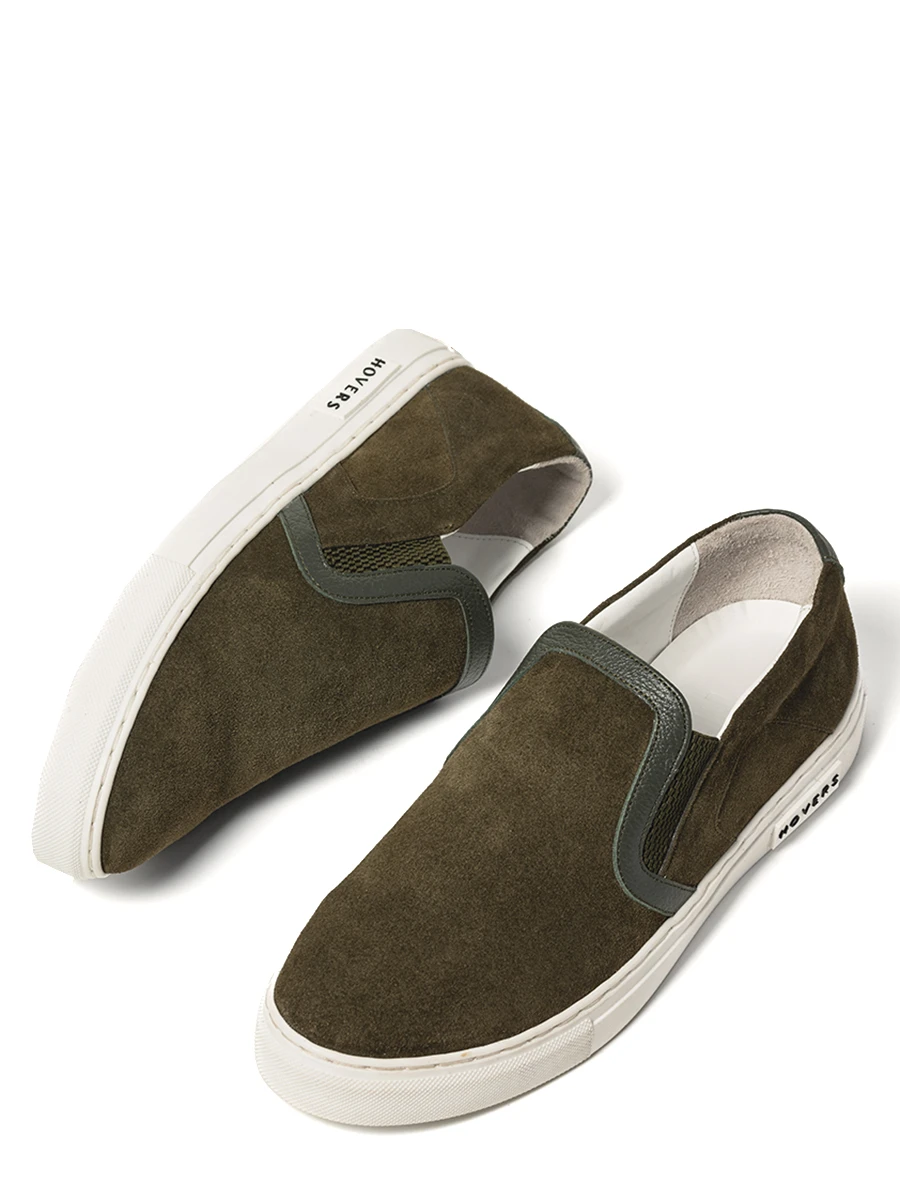 Слипоны замшевые