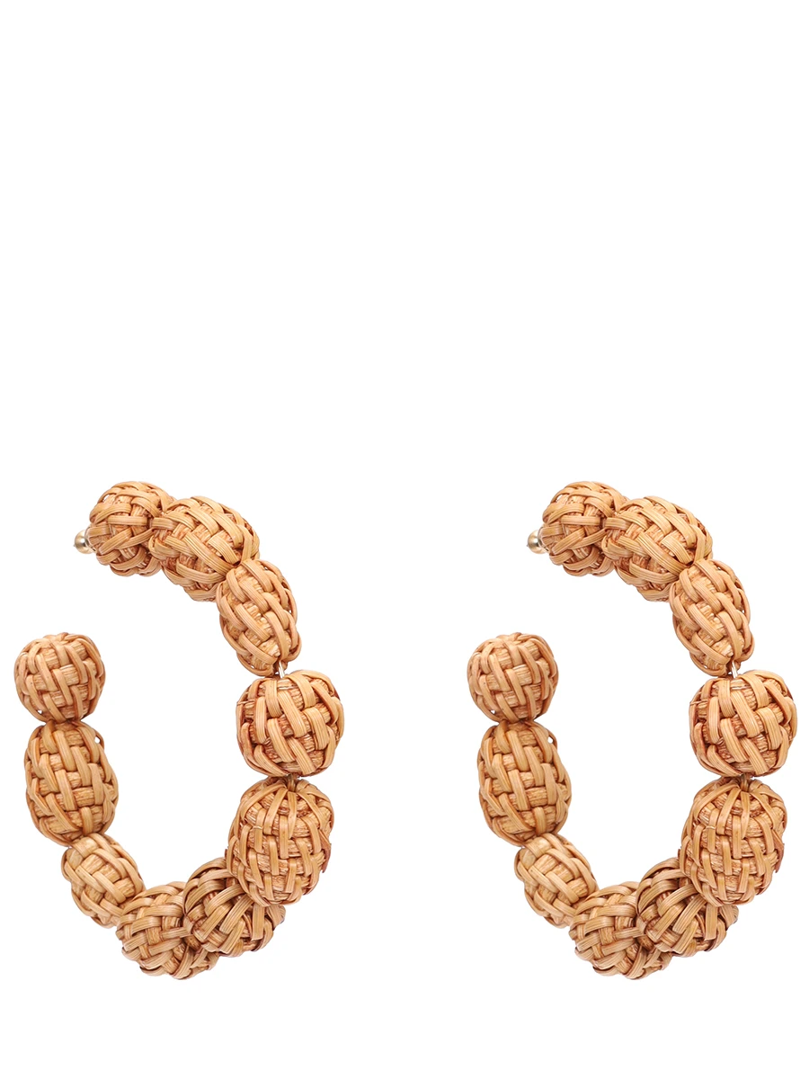 Серьги из ротанга