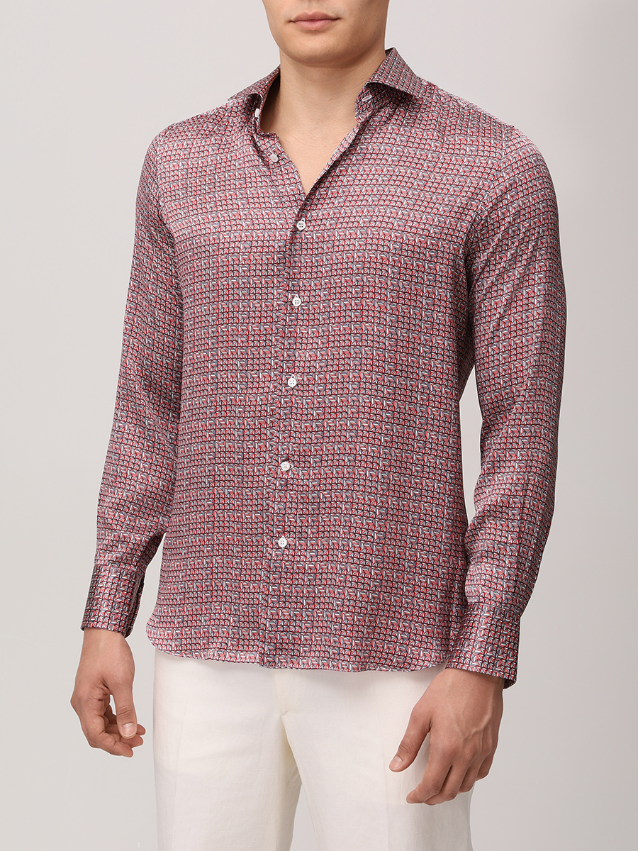 Рубашка Slim Fit шелковая