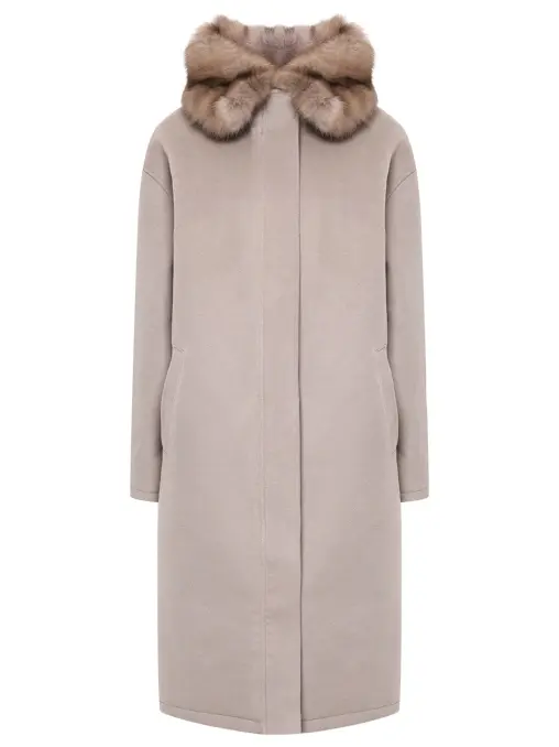 Парка кашемировая с мехом соболя AMELI