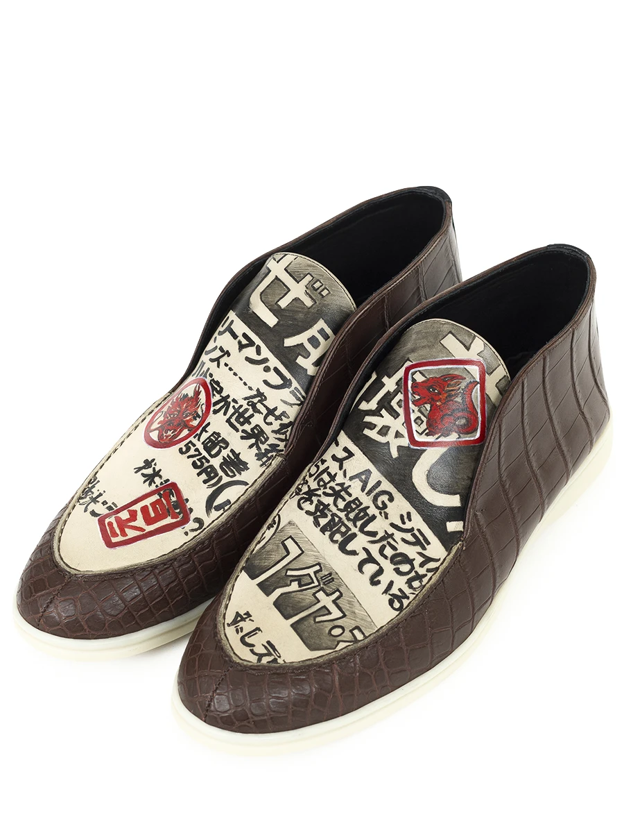 Ботинки из кожи крокодила Драгонист