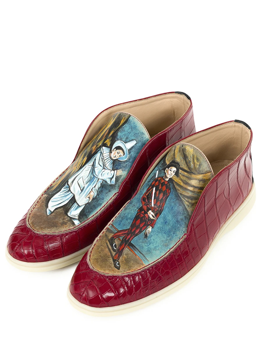 Ботинки из кожи крокодила Пьеро и Арлекин