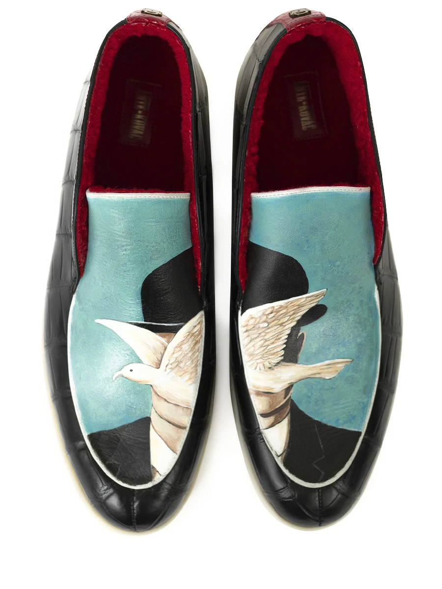 Ботинки из кожи крокодила Человек в котелке