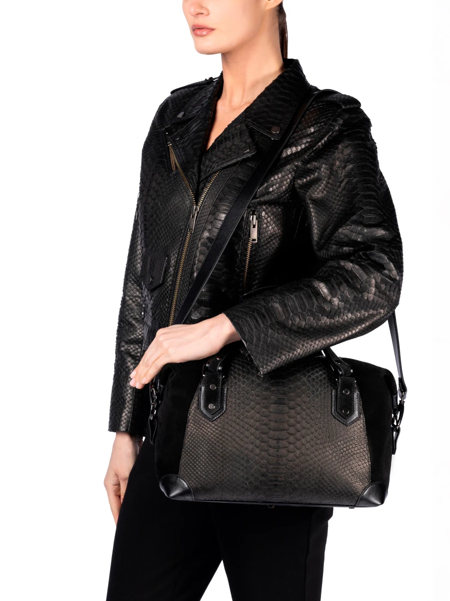 Сумка кожаная №7 Да Винчи в чёрном