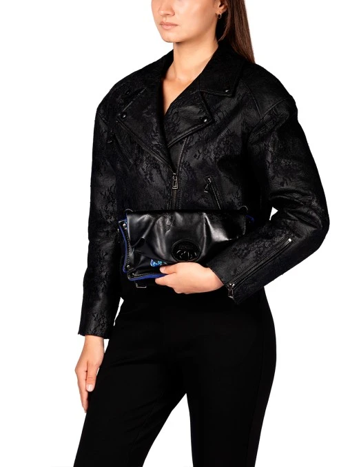 Клатч кожаный Нидзё Ирисы Ван Гога в чёрном ANTE KOVAC