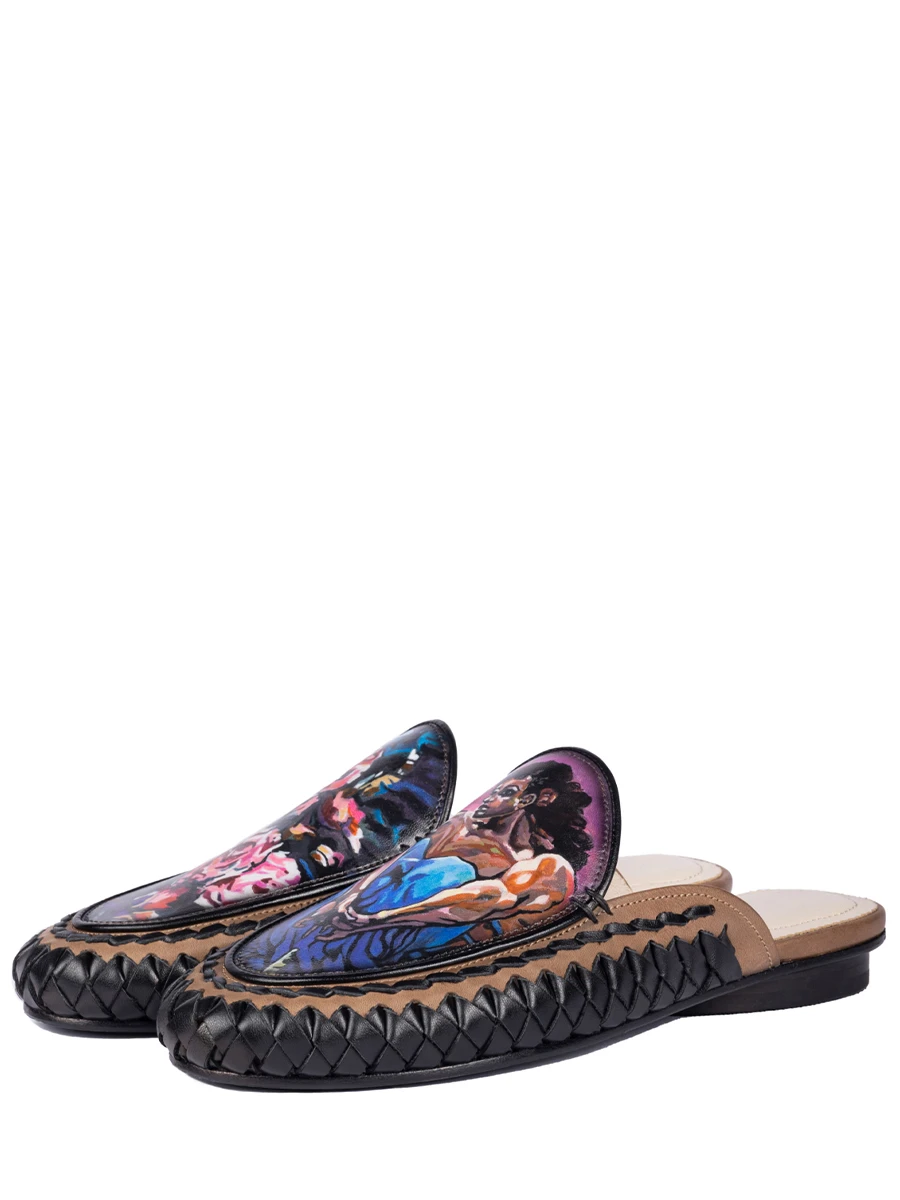 Мюли кожаные Сидящий Врубеля