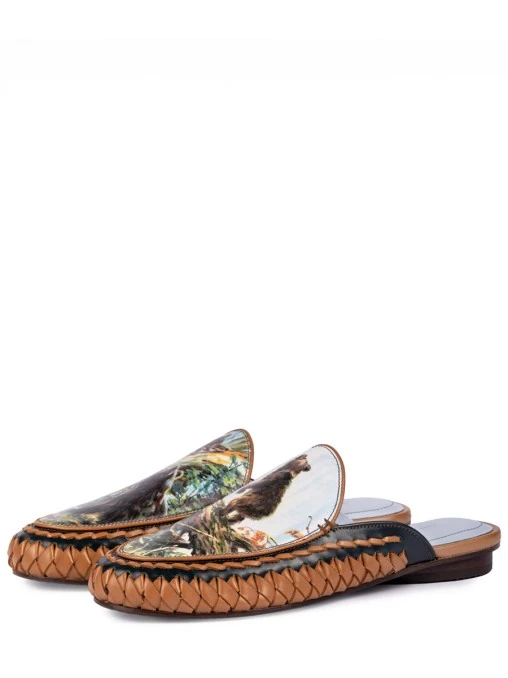 Мюли кожаные Утро в сосновом лесу Шишкин ANTE KOVAC