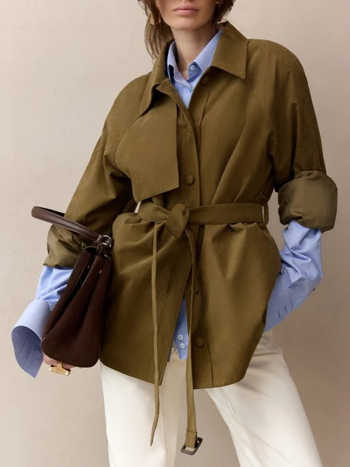 Укороченный тренч Khaki Y.SO