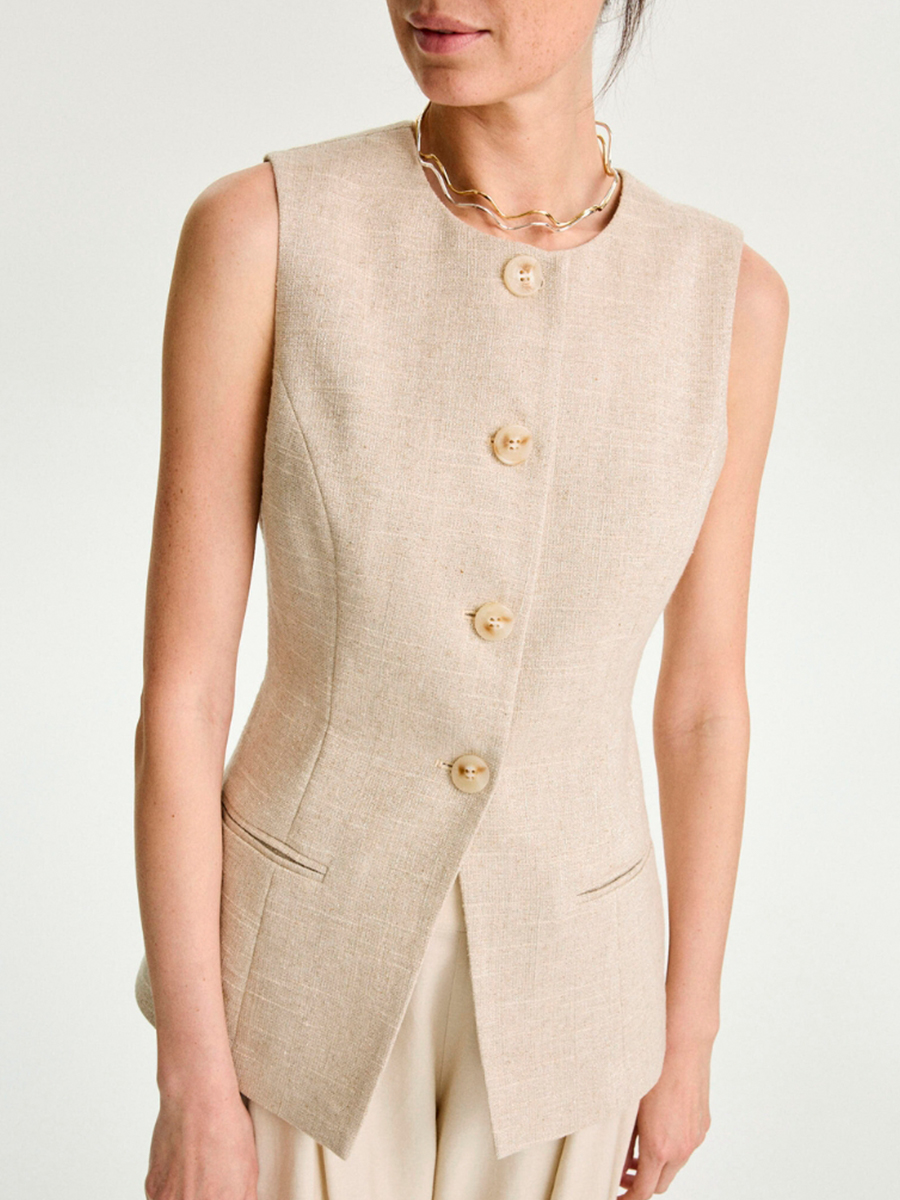 Жилет грация из хлопка и льна