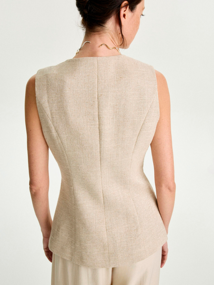 Жилет грация из хлопка и льна