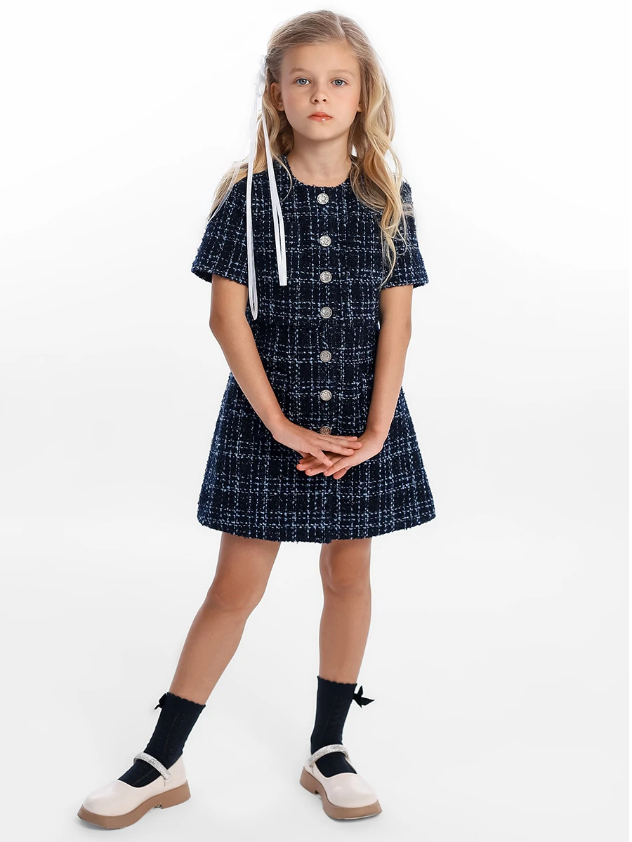 Платье твидовое в клетку