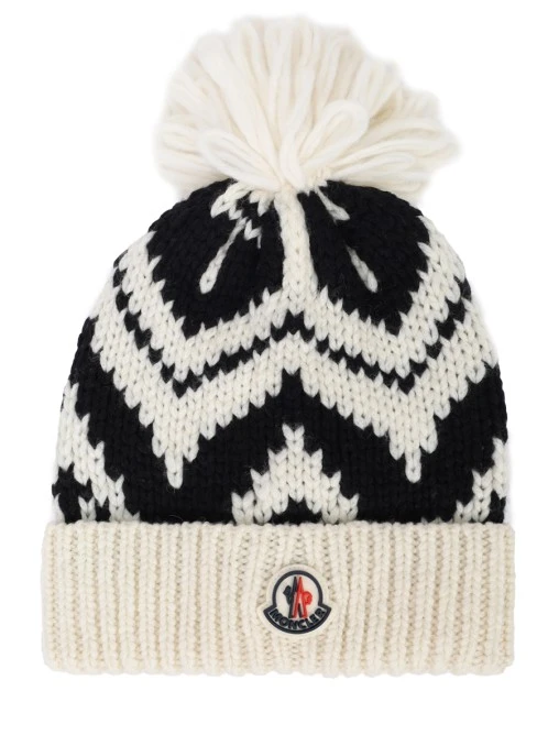 Шапка шерстяная с помпоном MONCLER