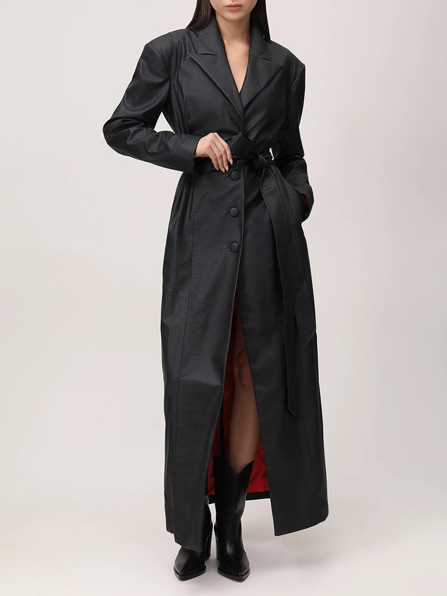 Тренч из экокожи