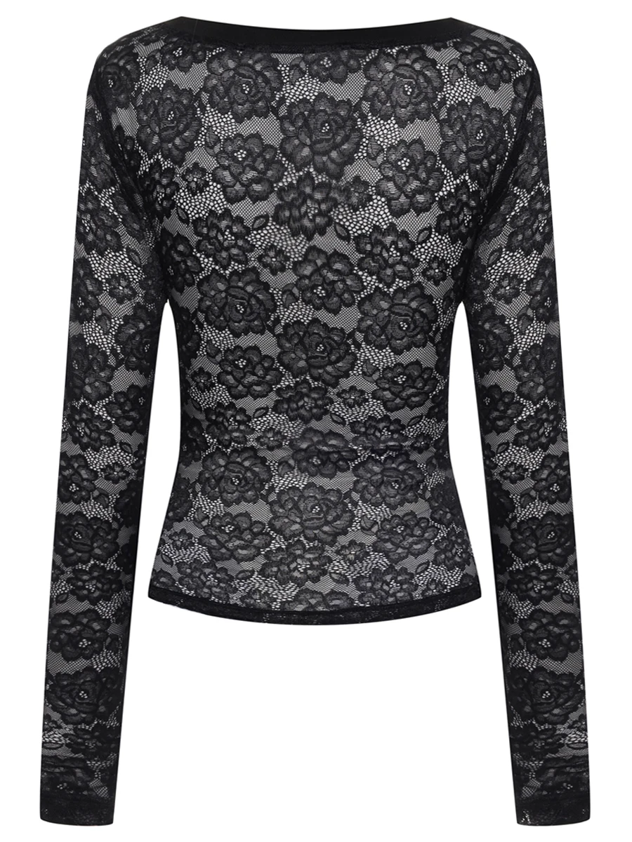 Лонгслив Нуар кружевной