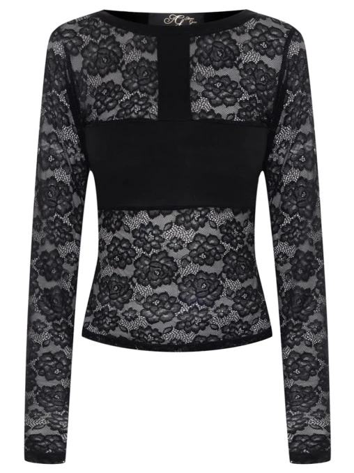 Лонгслив Нуар кружевной ANNA GERA